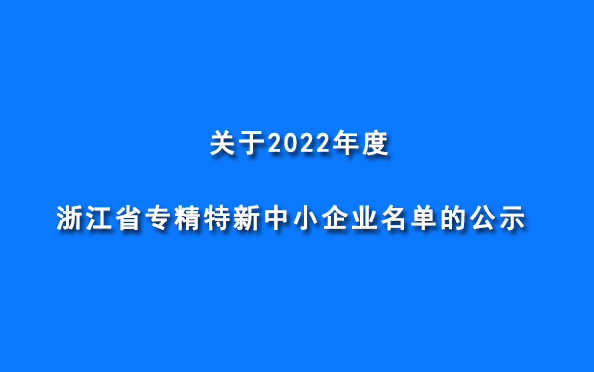 博侖機械被認定為“2022年度浙江省專(zhuān)精特新企業(yè)”